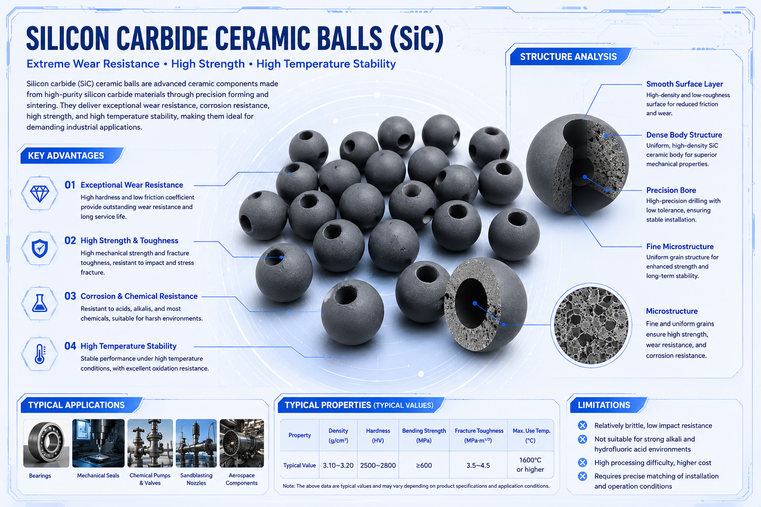 Silicon carbide ceramic balls - Silicon carbide ceramic structural parts - Silicon carbide ceramic components - Silicon carbide ceramics - Silicon carbide ceramic bearing balls - Silicon carbide ceramic grinding media balls2